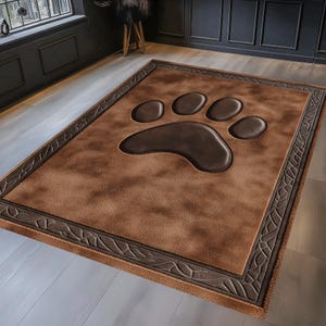 Paw Print Rug: Non-Slip Animal Decor, Kids Room Rug