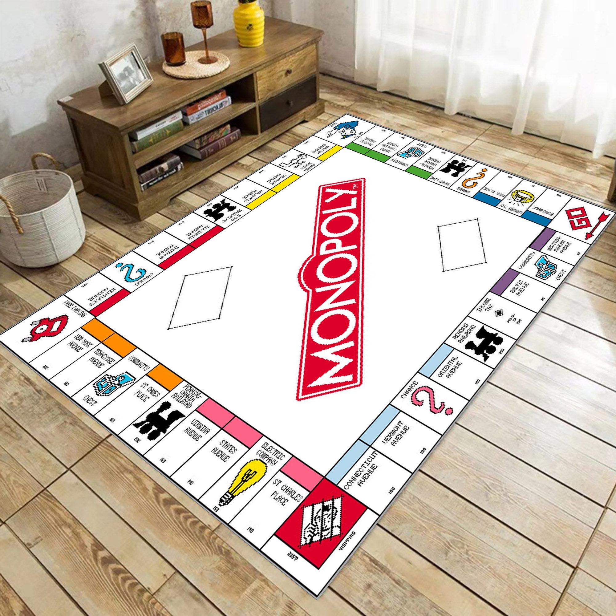 Monopoly Rug Game Rug Board Game Rug Gaming Rug Game Cards Etsy