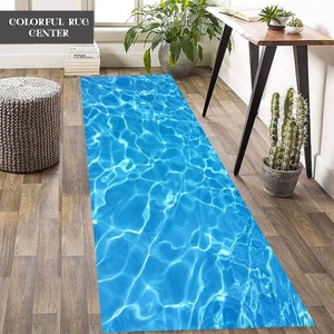 Ocean Wave Runner Rug: Non-Slip Interior Hall Rug