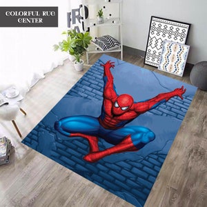 Spider-Man Rug: 3D Digital Print Cotton Woven Kids Room Decor