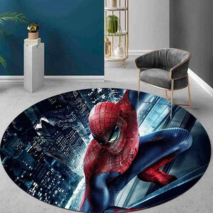Spider-Man Round Rug: 3D Kids Room Decor