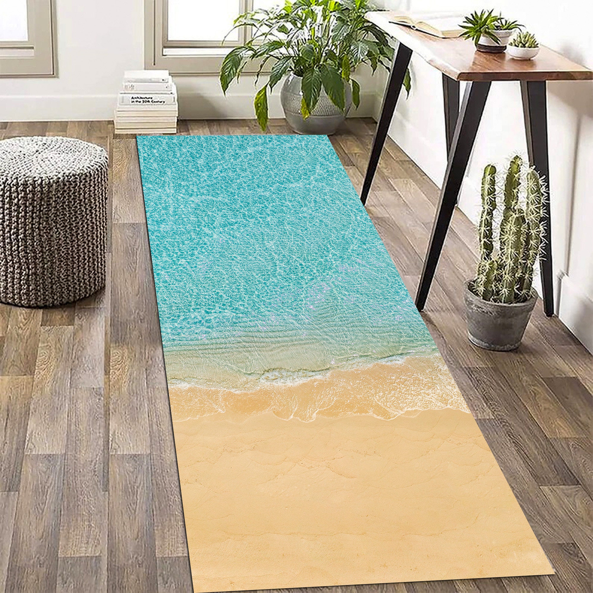 ラグ・カーペット WATER RUG Beach Runner Rug: Ocean Water Surface, Non-slip Hallway Rug - Etsy