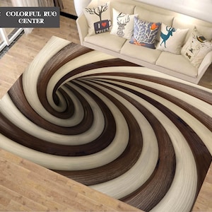 Optical Illusion Rug, Illusion Rug, Optical Illusion, Rectangular Illusion Rug, Vortex Illusion Rug, 3D Effect, For Living Room Rug