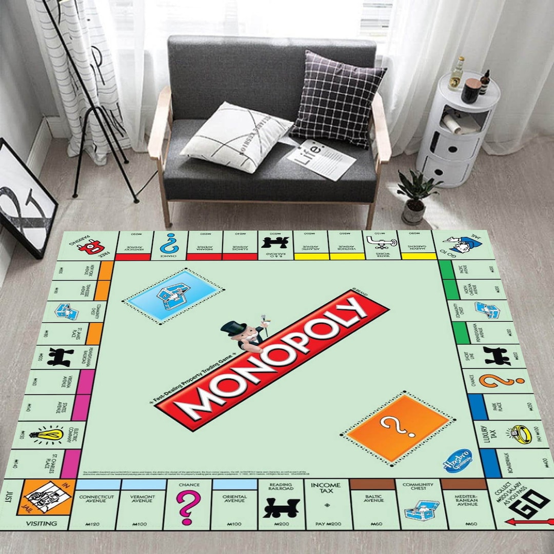 Monopoly Rug Game Rug Board Game Rug Gaming Rug Game Cards Etsy