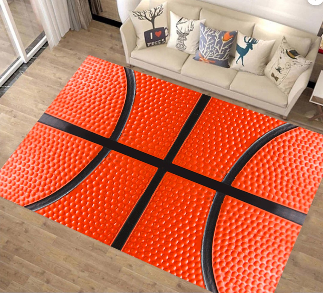 Basketball 3 Point Line Rug Basketball Pattern Rug: 3D Digital Print, Kids Room Decor - Etsy