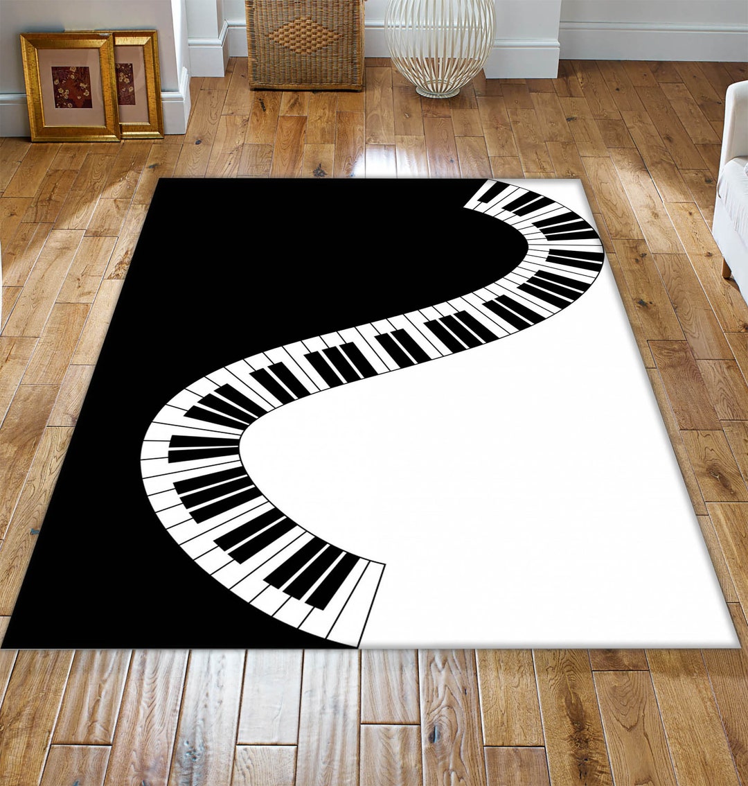 Musical Rug Music Notes Rug Music Lovers Rug Piano Keys Etsy