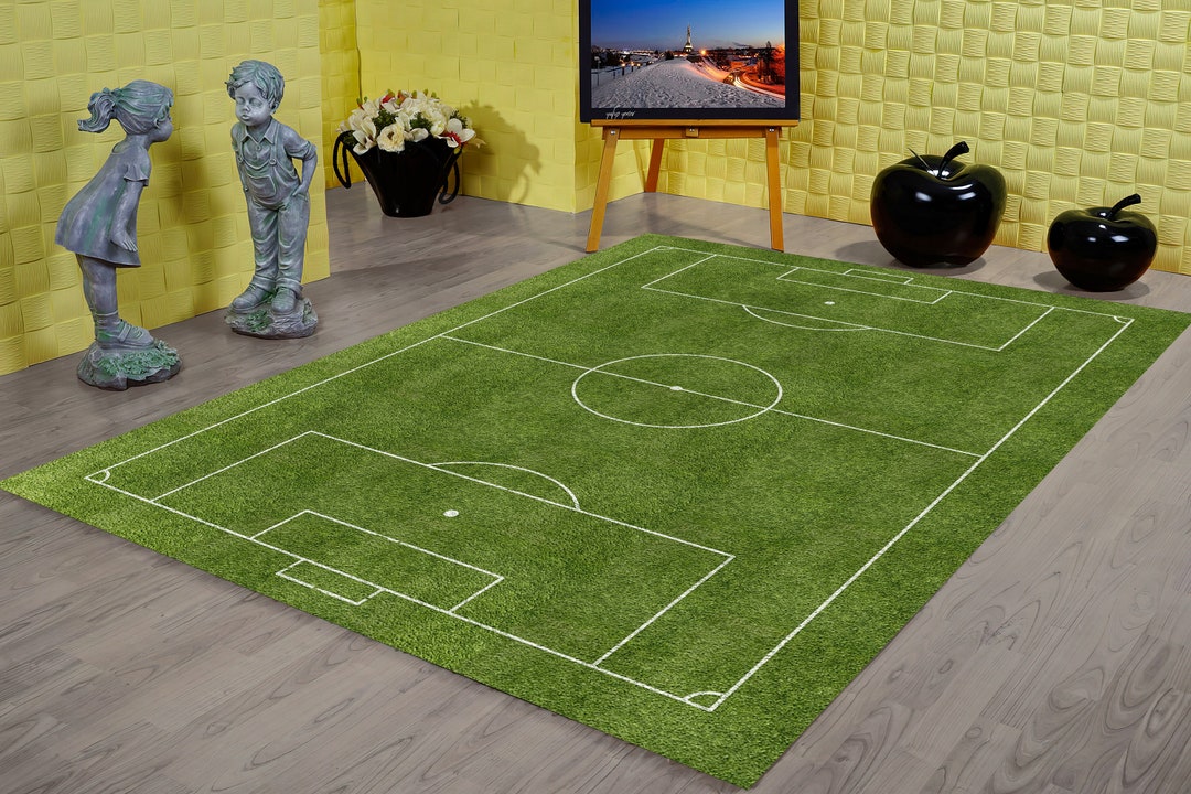 Soccer Field Rug Kids Room Rug Custom Rug Nonslip Rug Etsy