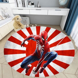 Spider-Man Round Rug: 3D Digital Print, Kids Room Decor