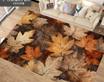 Autumn Rug, Autumn Leafs Rug, Leafs Rug, Fall Rug, Leaf Pattern Rug, Living Room, Autumn Gift, Fallen Leaves Rug, Gift Ideas, Autumn Decor