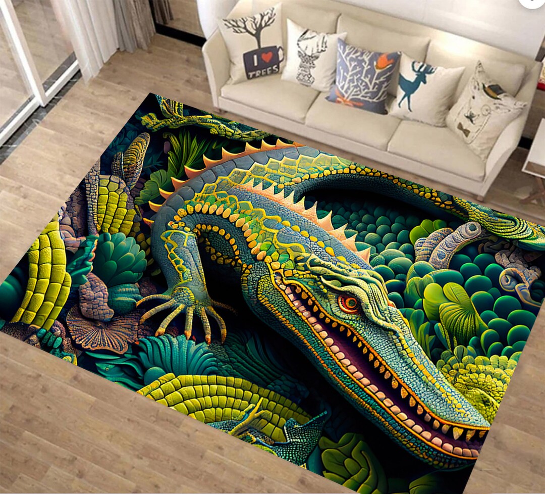 Crocodile Pattern, Crocodile Rug, Crocodile Design, Animals Rug
