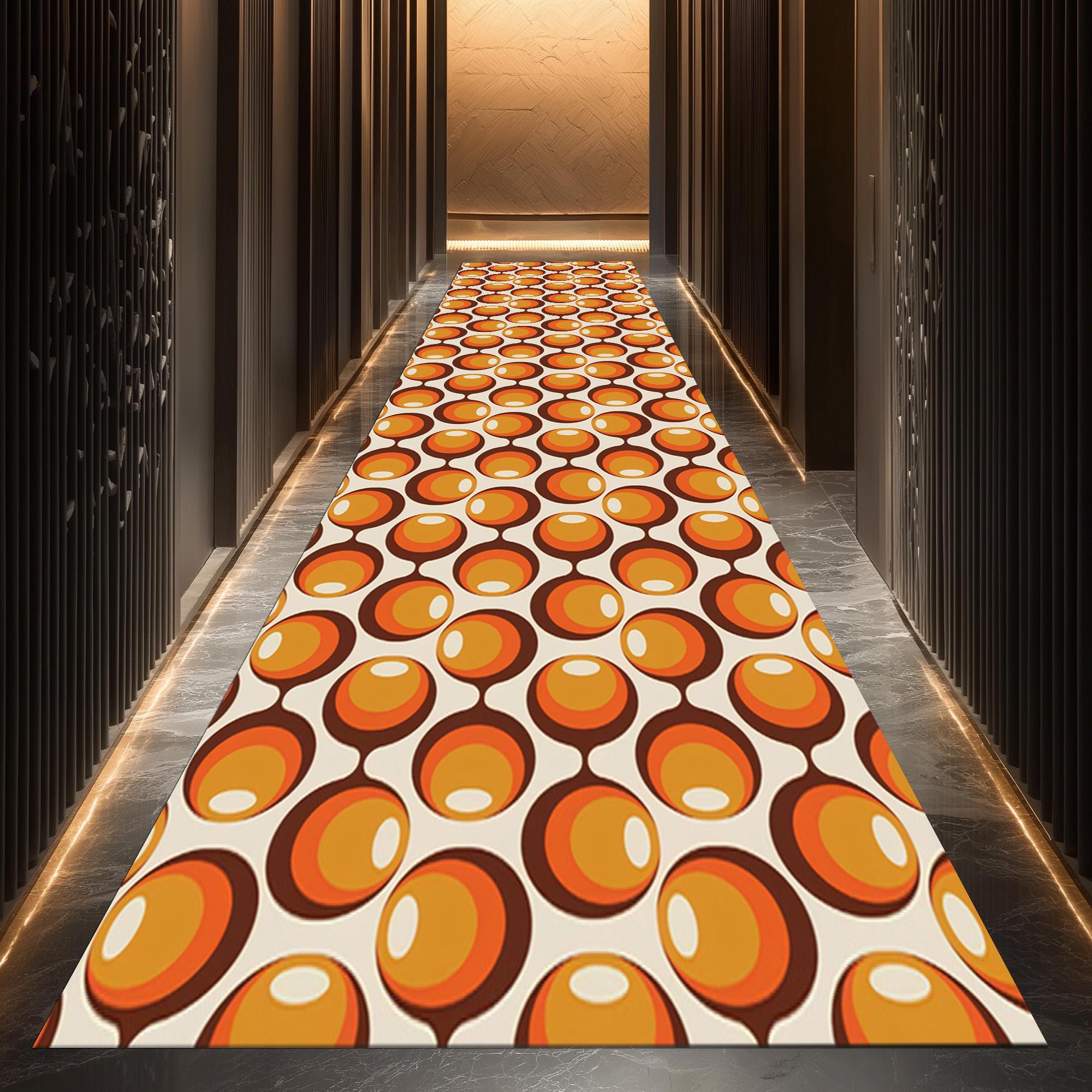 ミッドセンチュリーモダン幾何学模様ラグ：ヒッピーレトロ廊下ランナー