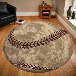 Baseball Rug, Baseball Ball Rug, Baseball Area Rug, Baseball Ball, Sports Rug, Baseball, Kids Room Rug, Round Rug, Teen Rug, Birthday Gift