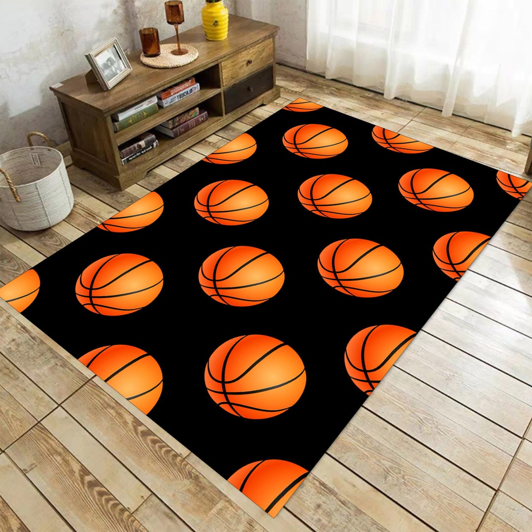 Basketball Balls Rug: 3D Printed Sports Area Rug - Etsy