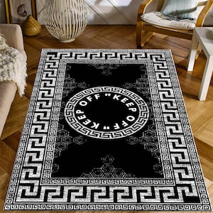 Black White Keep Off, Keep Off Rug, Keep Off Design, Home Decoration Rug, Living Room Rug, Decorative Rug, Popular Rug,