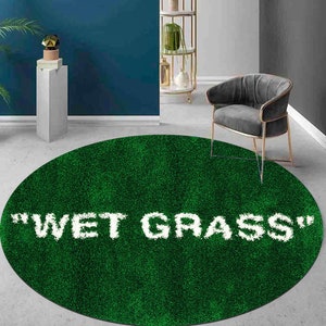 Wet Grass Ike Weet Grass Round Patterned Rug Wet Grass Rug 