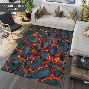 3D Rug, Lava Rug, Hot Lava Rug, 3D Floor Rug, For Living Room Rug, Area Rug, Housewarming Gift, Non Slip Rug, Lava Pattern Rug