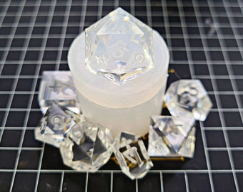 Sharp Edge Silicone Dice Mould for Resin Dice Making - Individual d3, d4 (Crystal), d4 (Regular), d6, d8, d10, d00, d12, d20