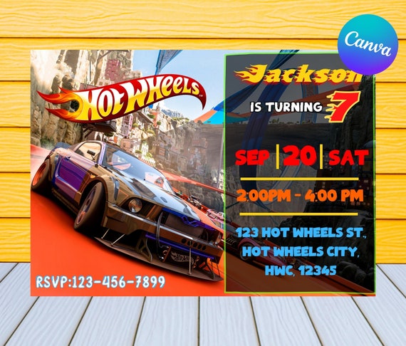 Hot Wheels Birthday Invitation Editable and Printable Cars - Etsy