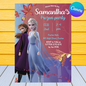 Frozen Birthday Invitation | Kids Birthday Invitation | Editable Frozen Birthday Invitation | Frozen Party Invite