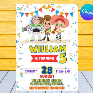 Toy Story Geburtstagseinladung | Kindergeburtstagseinladung | Bearbeitbar Toy Story Geburtstagseinladung | Toy Story Party einladen