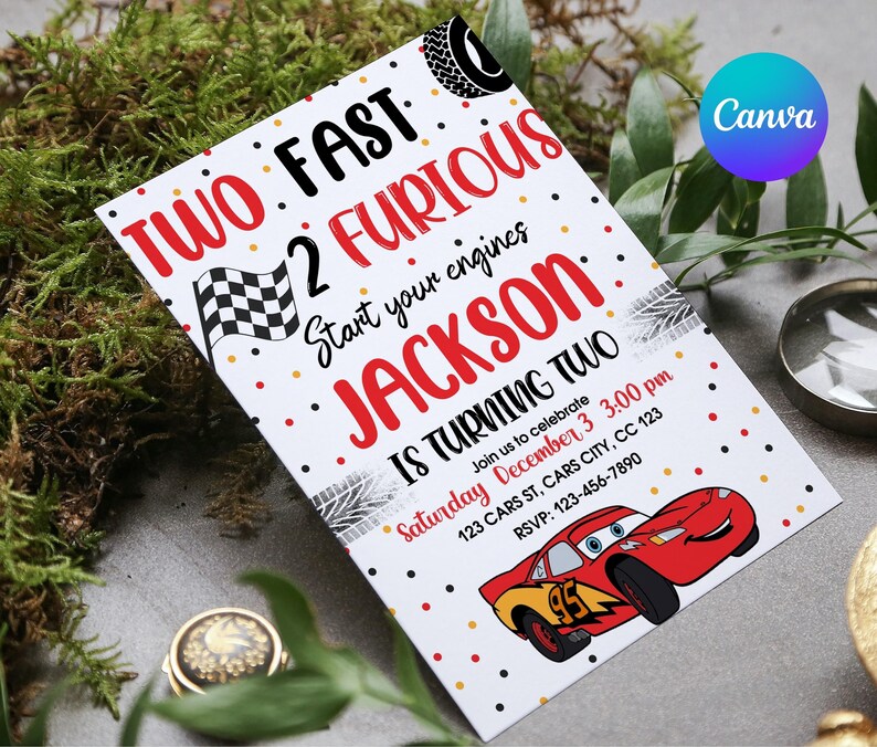 Cars Birthday Invitation Kids Birthday Invitation Etsy