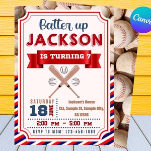 Baseball Birthday Invitation | Kids Birthday Invitation | Editable Baseball Birthday Invitation | Baseball Party Invite