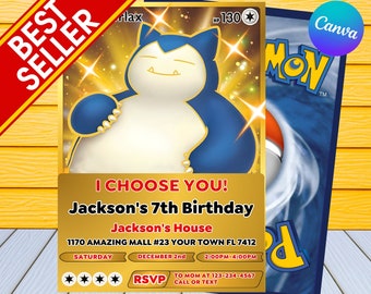 Invitación de cumpleaños de Pokémon / Invitación de cumpleaños para niños / Personalizada por EE. UU. o Invitación de Pokémon editable instantánea, Invitación a fiesta de Pokémon