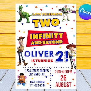 Toy Story Geburtstagseinladung | Kindergeburtstagseinladung | Bearbeitbar Toy Story Geburtstagseinladung | Toy Story Party einladen