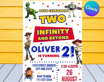 Invito di compleanno di Toy Story/Invito di compleanno per bambini/Invito di compleanno di Toy Story modificabile/Invito a una festa di Toy Story