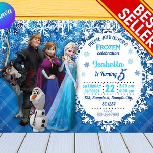 Frozen Birthday Invitation | Kids Birthday Invitation | Editable Frozen Birthday Invitation | Frozen Party Invite Kids Birthday Invitation