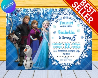 Frozen Birthday Invitation | Kids Birthday Invitation | Editable Frozen Birthday Invitation | Frozen Party Invite Kids Birthday Invitation