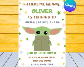 Baby Yoday Birthday Invitation