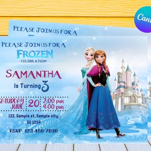 Kids Birthday Invitation | Frozen Birthday Invitation | Editable Frozen Birthday Invitation | Frozen Party Invite