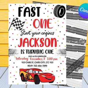 Cars Birthday Invitation | Kids Birthday Invitation | Personalized by US or Instant Editable Cars Birthday Invitation | Cars Party Invite,