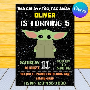 Baby Yoday Birthday Invitation
