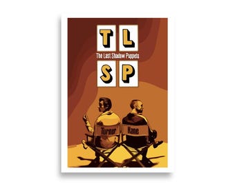 Póster mate ilustrado de Alex Turner y Miles Kane de The Last Shadow Puppets
