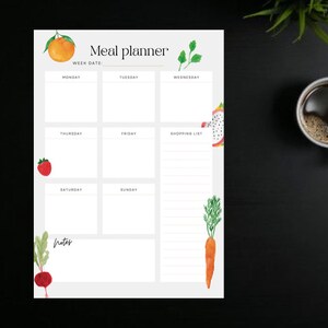 Simple and practical meal planner | week planner | template for everyday use | A4 printable