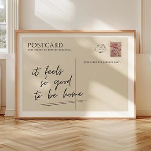 Fühlt sich so gut an, zu Hause zu sein, Vintage Postkarte Poster, trendiger Kokettendruck, Retro-Ästhetik, niedliche Girly Wandkunst, digitaler Download