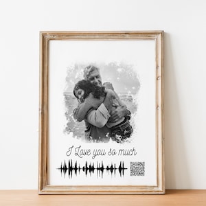 Personalisiertes Erinnerungsgeschenk für den Verlust von Vater und Mutter, Sprachaufnahme Geschenk, Sympathie Geschenk, Soundwave Kunstdruck, Trauer Geschenk, Geschenk für Papa