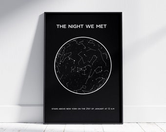Personalized Star Map By Date, Custom Star Map, Constellation Map, Coordinates Gift,  Star Map Digital Download, Star Map Gift