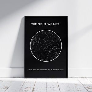 Mappa stellare personalizzata per data, Mappa stellare personalizzata, Mappa delle costellazioni, Regalo di coordinate, Download digitale della mappa stellare, Regalo della mappa stellare