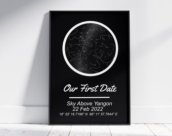 Custom Star Map, Constellation Map, Star Map By Date, Star Chart, Digital Star Map, Sky Map, Night You Were Born, Digital Download