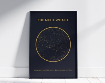 Personalized Star Map By Date, Custom Star Map, Constellation Map, Coordinates Gift,  Star Map Digital Download, Star Map Gift