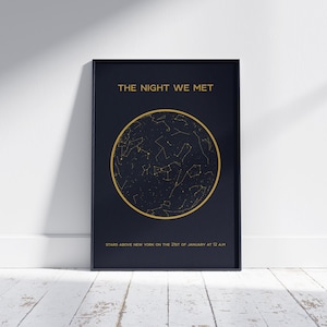 Mapa estelar personalizado por fecha, mapa estelar personalizado, mapa de constelaciones, regalo de coordenadas, descarga digital de mapa estelar, regalo de mapa estelar