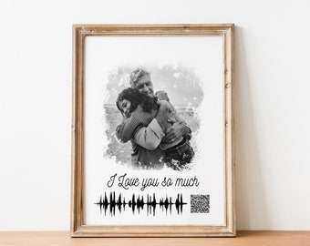 Personalized Memorial Gift for Loss of Father & Mother, Voice Recording Gift, Sympathy Gift, Soundwave Art Print, Grief Gift, Gift For Dad