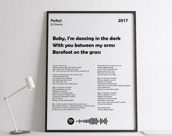 Song Lyrics Wall Art, Custom Song Lyric Print, Song Lyrics Gift, Song Lyric Art, First Dance Lyrics, Wedding Song Lyrics