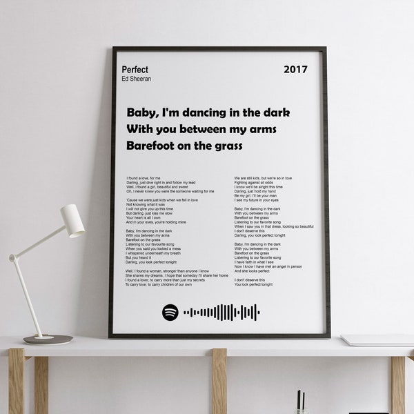 Song Lyrics Wall Art, Custom Song Lyric Print, Song Lyrics Gift, Song Lyric Art, First Dance Lyrics, Wedding Song Lyrics