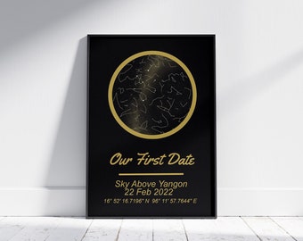 Custom Star Map, Constellation Map, Star Map By Date, Star Chart, Digital Star Map, Sky Map, Night You Were Born, Digital Download