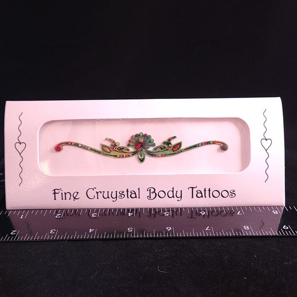 Fine Crystal Lower Back Body Tattoo - reusable