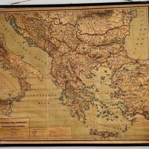 Mappa unica della penisola balcanica del 1883! / Oggetto MOLTO raro.